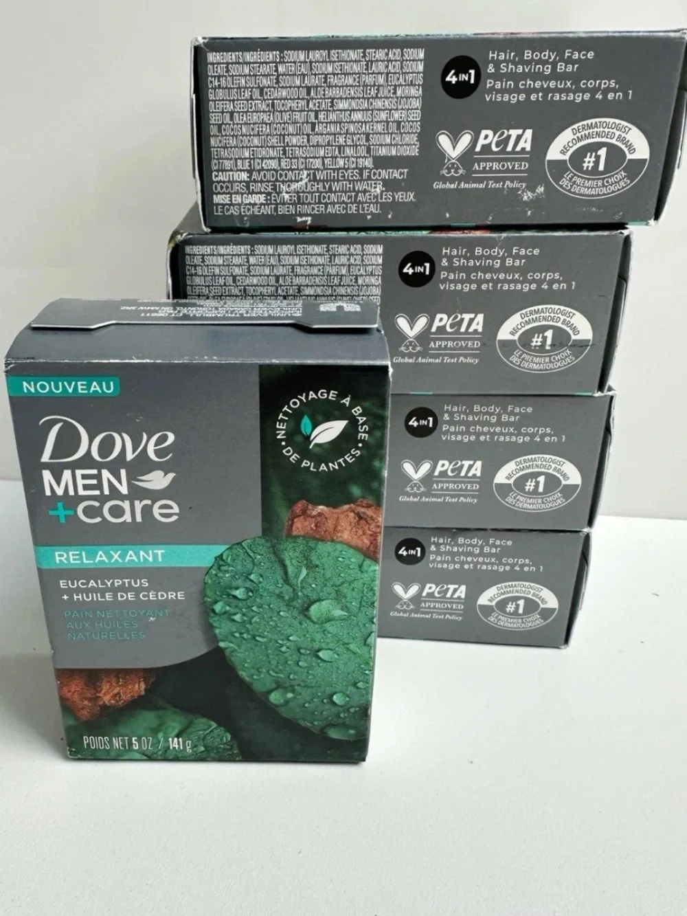 Dove Men Care Eucalyptus Cedar Oil Relax Cleansing Bar Soap Lot Of (5) 5 oz Each